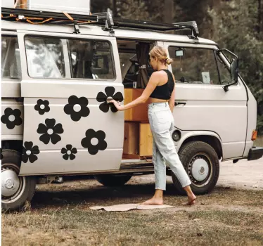 Sødt blomster sæt klistermærke til campingvogn - TenStickers