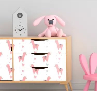 Sødt lama mønster folie til møbler - TenStickers