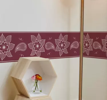 Sofistikeret botanisk motiv kantbånd klistermærke - TenStickers