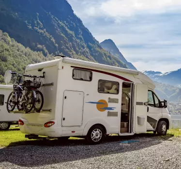 Sol og skyer klistermærke til campingvogn - TenStickers