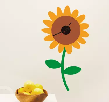 Solsikke ur wallsticker - TenStickers
