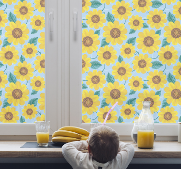 Solsikke motiver vinduesmærkat - TenStickers