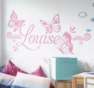 Sommerfugl med navn wallsticker - TenStickers