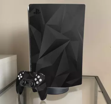 Sort 3d geometrisk ps5 cover - TenStickers