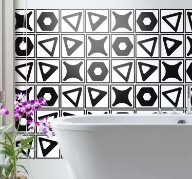 Sort / hvid fliseoverførsel - TenStickers