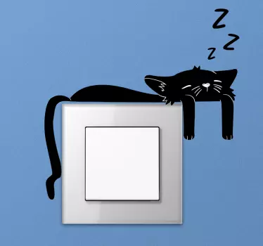 Sort katte lysafbryder dæksel mærkat - TenStickers
