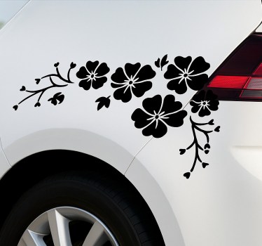 Klistermærke til bil sort kirsebærblomst - TenStickers