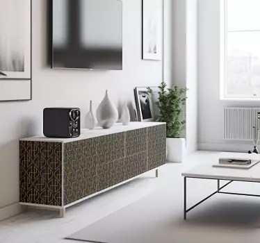 Sort og guld linjer wallsticker - TenStickers