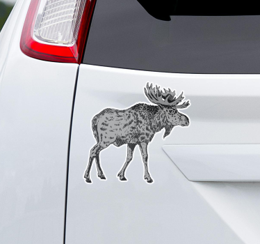 Sort og hvid elg klistermærke til bil - TenStickers