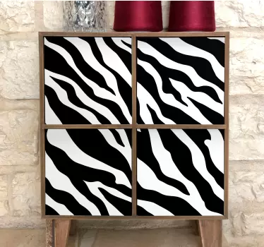 Sort og hvidt animal print zebra -mærkater til møbler - TenStickers