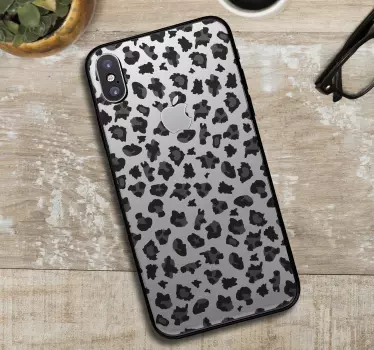 Sorte pletter på hvid baggrund iphone-mærkat - TenStickers