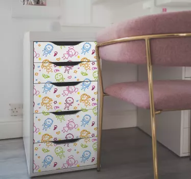 Spædbørn drenge og piger mønster møbler mærkat - TenStickers