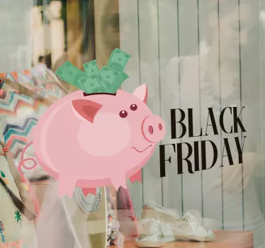 Sparegris black friday sticker - TenStickers