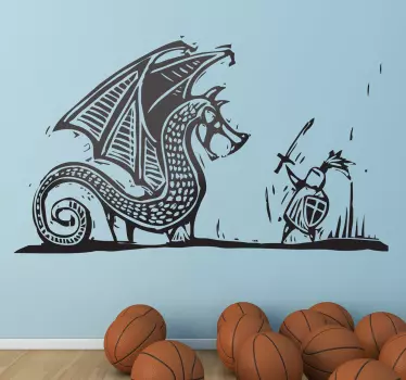 St. George slår dragon vægklistermærket ihjel - TenStickers