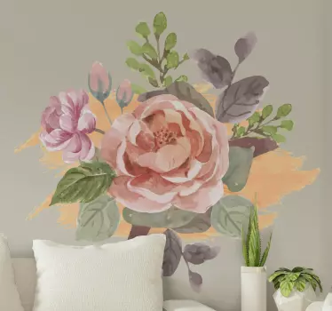 Stænk rose blomst væg indretning - TenStickers