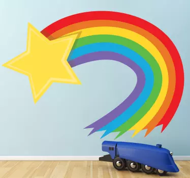 Wallstickers til børn Stjerneskud regnbue - TenStickers