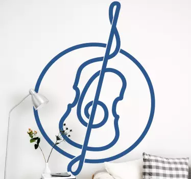 Stregtegning cello design klassisk musik wallsticker - TenStickers