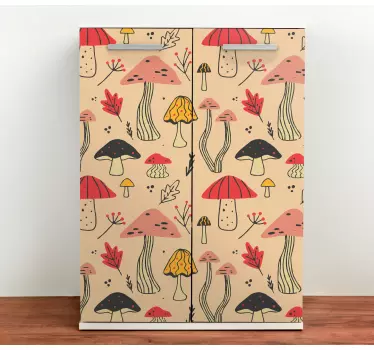 Svampemønster blomstermotiv folie til møbler - TenStickers