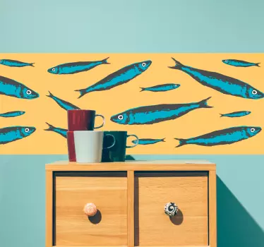 Tapet bånd fiske sticker - TenStickers