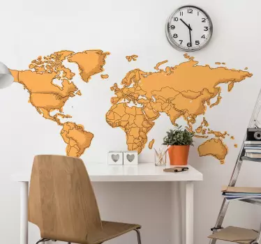Teenagere verdenskort væg klistermærke - TenStickers