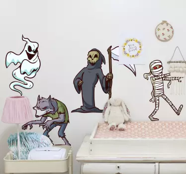 Tegn halloween vægklistermærke - TenStickers