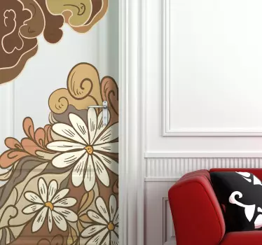 Tegning blomster mærkat - TenStickers