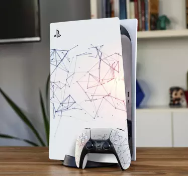 Teknologi baggrund med lav poly playstation 5 mærkat - TenStickers