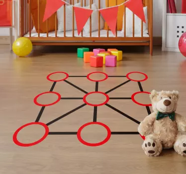 Tic tac toe vinyl klistermærke gulvflise - TenStickers