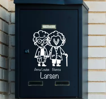 Tilpasselig postkasse med to ældre tilpassede klistermærker - TenStickers