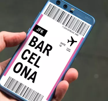 Tilpasses flybillet telefon mærkat - TenStickers