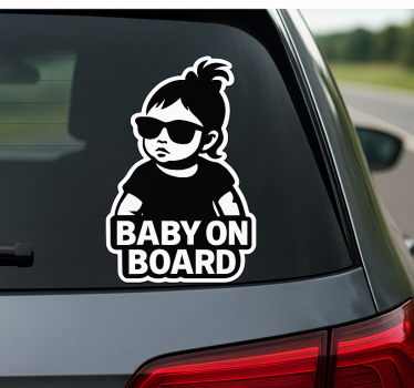 Tilpasses klistermærke sjov baby pige om bord - TenStickers