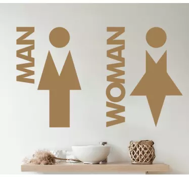 Toilet logo tegn glasdør klistermærke - TenStickers