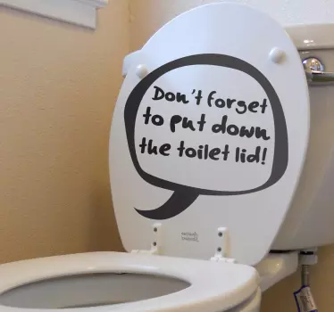 Toiletlåg hjem tekst væg klistermærke - TenStickers