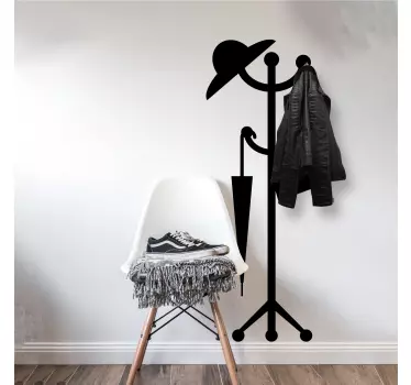 Tøjbøjle klistermærke stilfuld hatstand - TenStickers