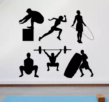 Træne fitness vægte folk mærkater - TenStickers
