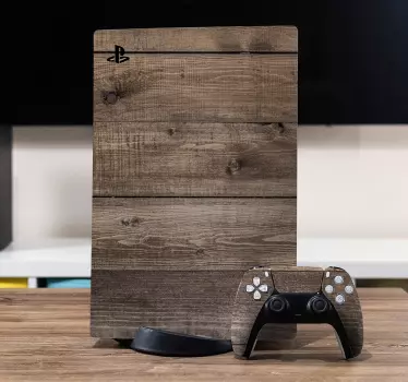 Træpaneler playstation 5 skin sticker - TenStickers