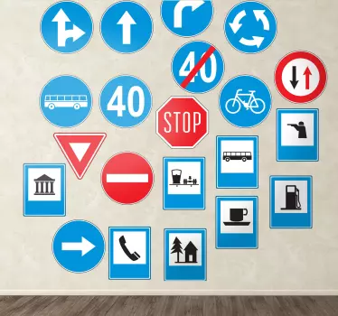 Trafikvejskilte vægklistermærker - TenStickers