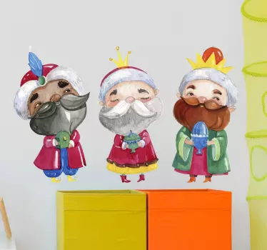 Tre magi tegning jul væg klistermærke - TenStickers