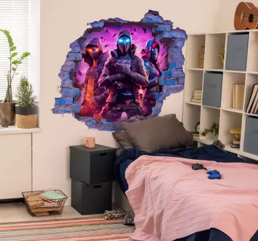 Tre maskerade krigere 3D wallsticker - TenStickers