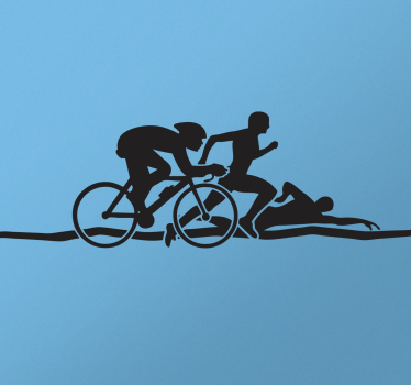 Triathlon silhuet klistermærke - TenStickers