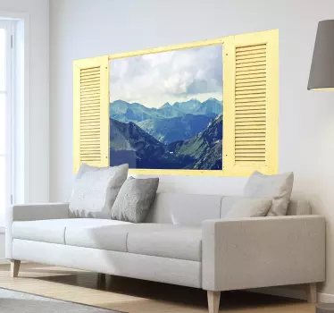 Trompe l'oeil bjergene visuelle effekter vægklistermærke - TenStickers