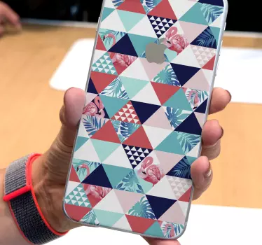 Tropisk og blomster abstrakt iphone klistermærke - TenStickers