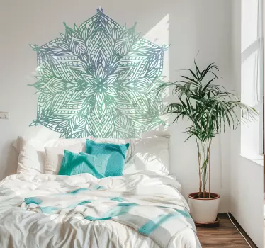 Turkis mandala soveværelse wallsticker - TenStickers