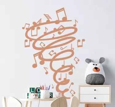 Twister musik noter musikalsk klistermærke - TenStickers