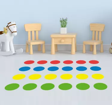 Wallstickers til børn Twister spil gulv klistermærke - TenStickers