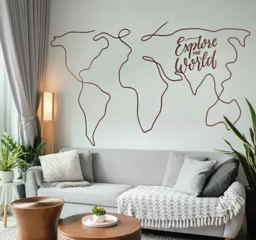 Udforske verden wall stickers verdenskort - TenStickers
