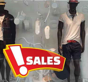 Salg udråbstegn vindue klistermærke - TenStickers