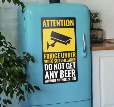 Under videoovervågning køleskab - TenStickers