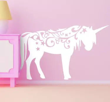 Unicorn vægklistermærke til børn - TenStickers