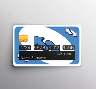Uno blå kortspil bankkort klistermærke - TenStickers